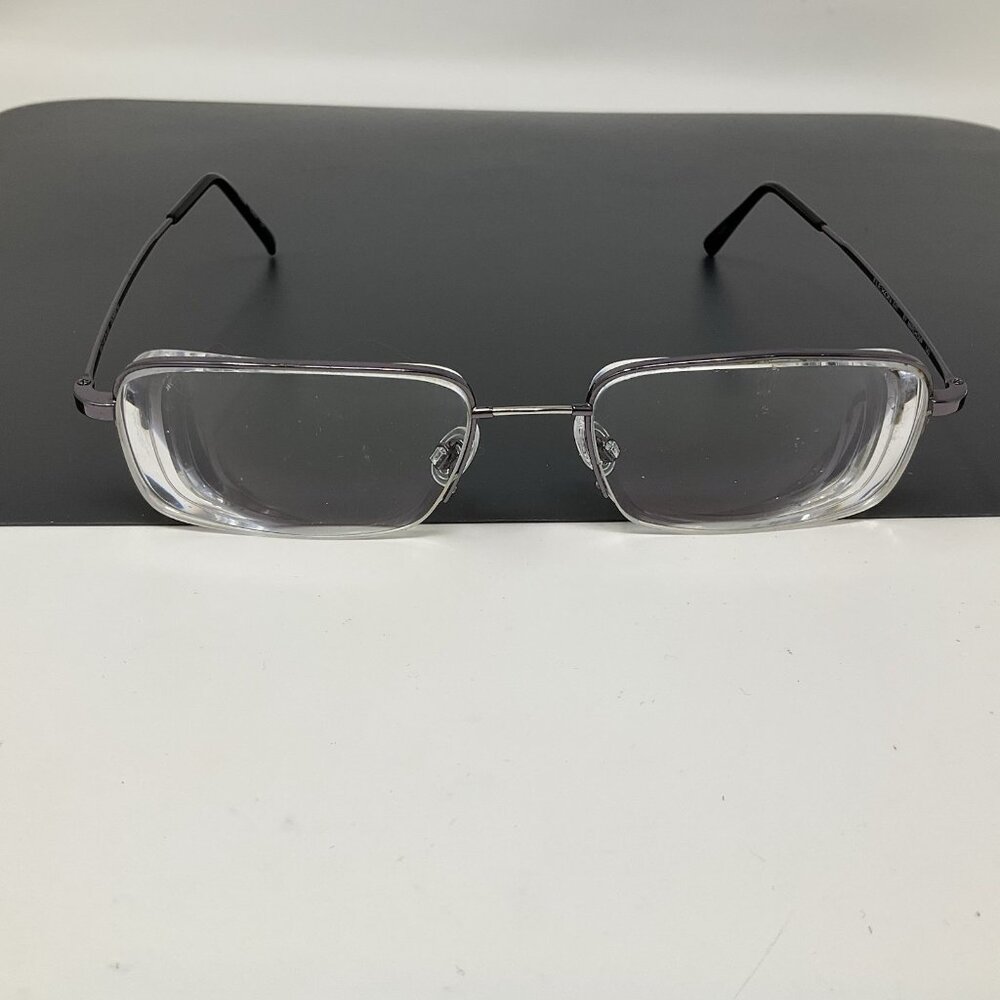 Flexon 647 by Marchon Mens Eyeglasses Gunmetal Titanium Rectangular 55-19-140